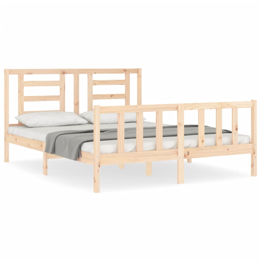 Bed Frame without Mattress 160x200 cm Solid Wood Pine