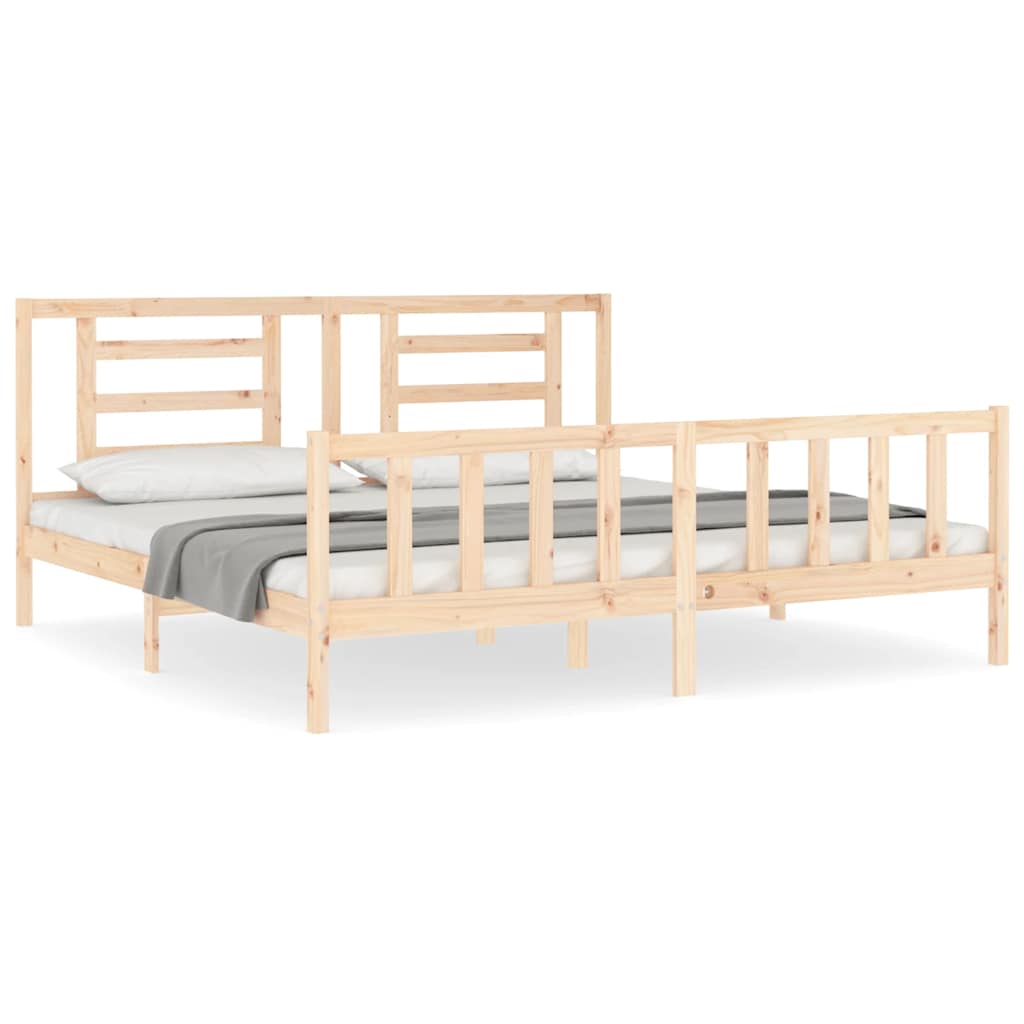 Bed Frame without Mattress 200x200 cm Solid Wood Pine