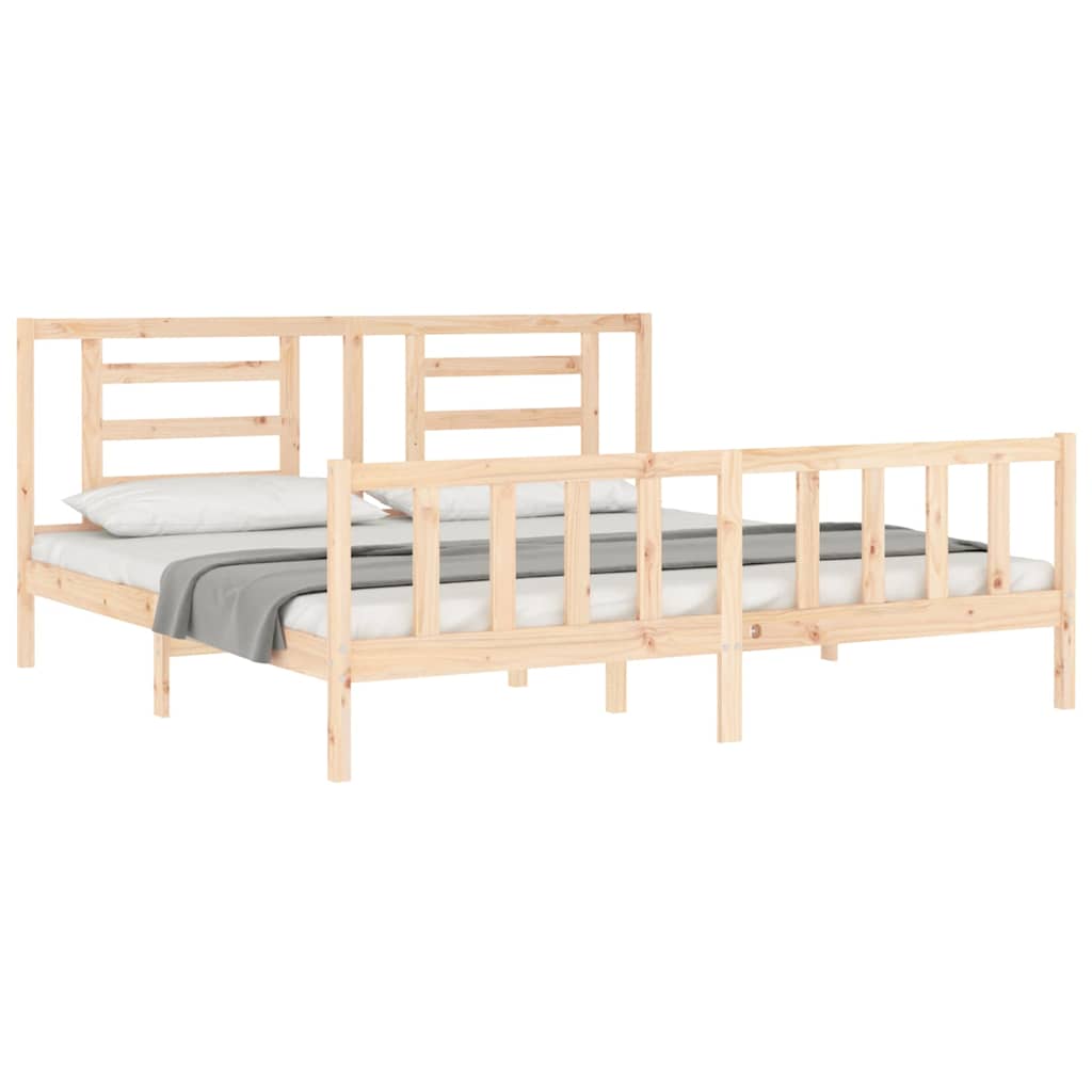 Bed Frame without Mattress 200x200 cm Solid Wood Pine