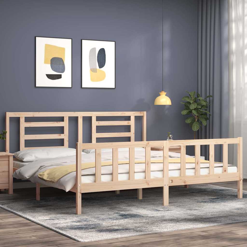 Bed Frame without Mattress 200x200 cm Solid Wood Pine