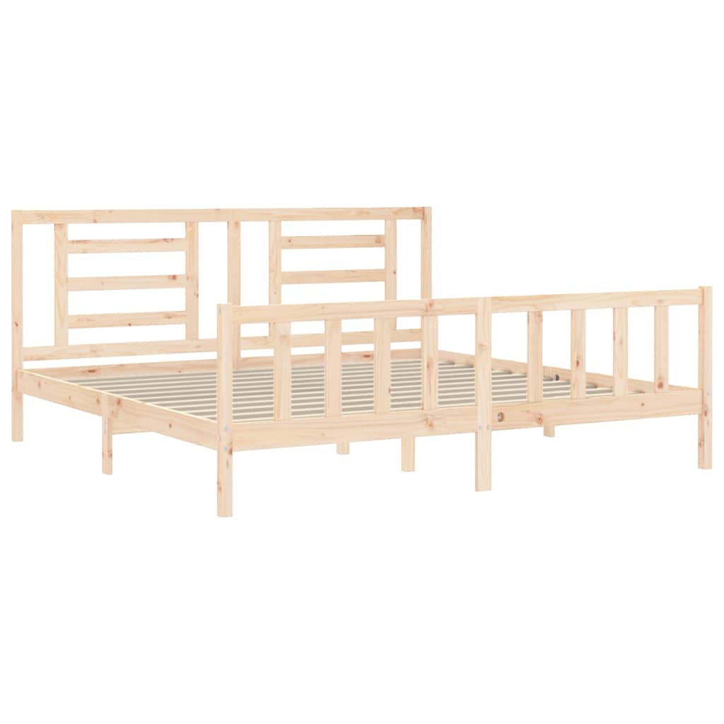 Bed Frame without Mattress 200x200 cm Solid Wood Pine