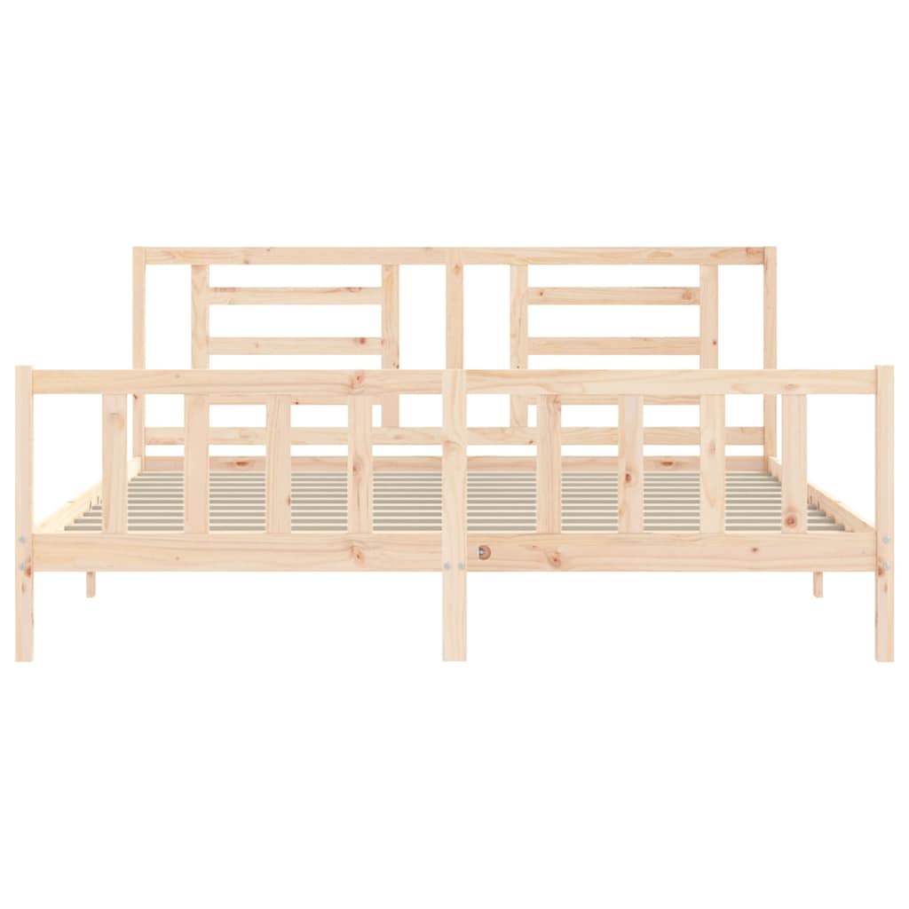 Bed Frame without Mattress 200x200 cm Solid Wood Pine