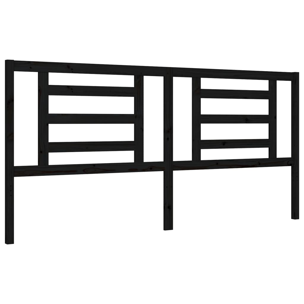 Bed Frame without Mattress Black 200x200 cm Solid Wood Pine