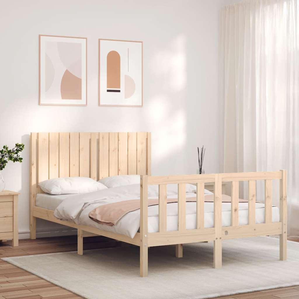 Bed Frame without Mattress Small Double Solid Wood Pine