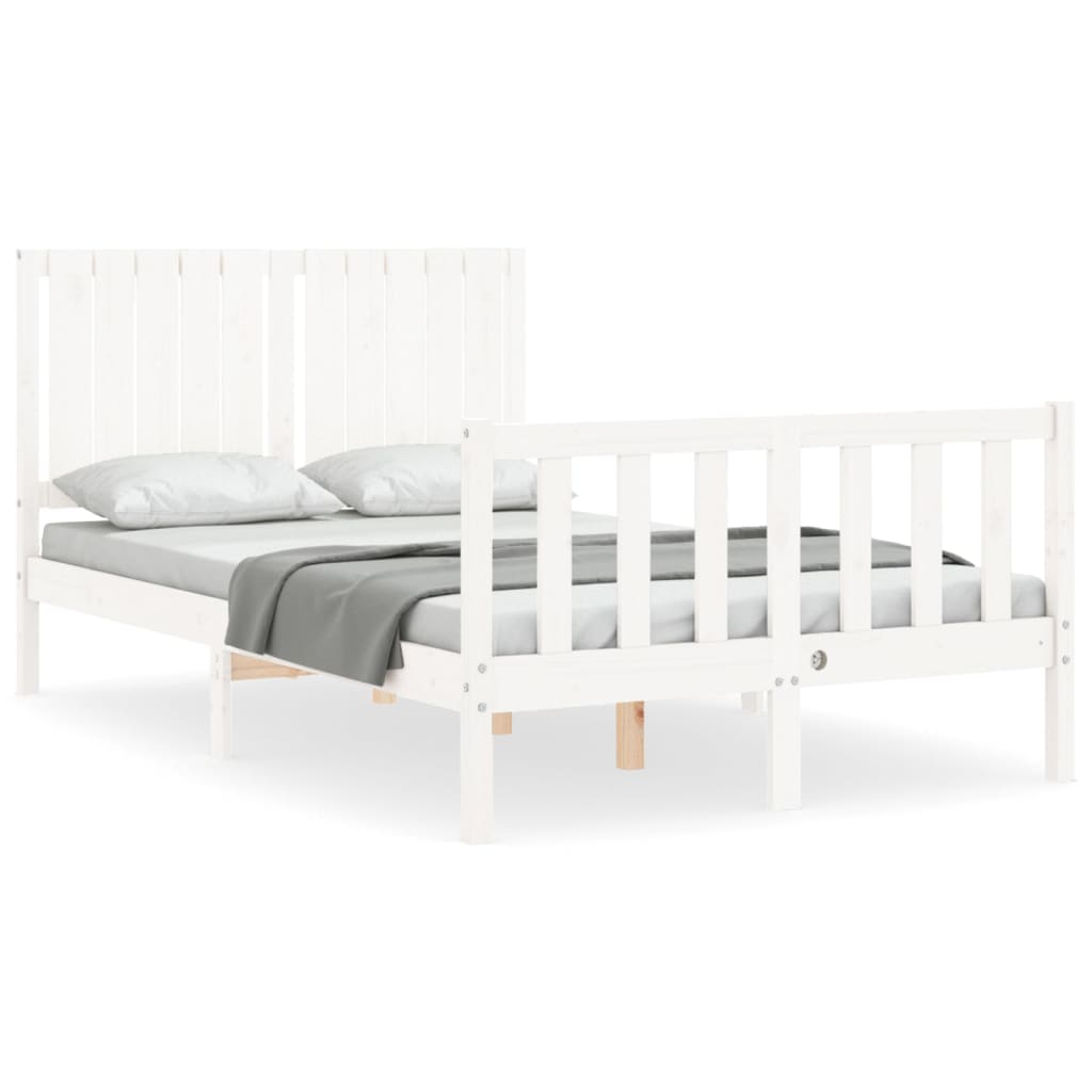 Bed Frame without Mattress White 120x200 cm Solid Wood Pine