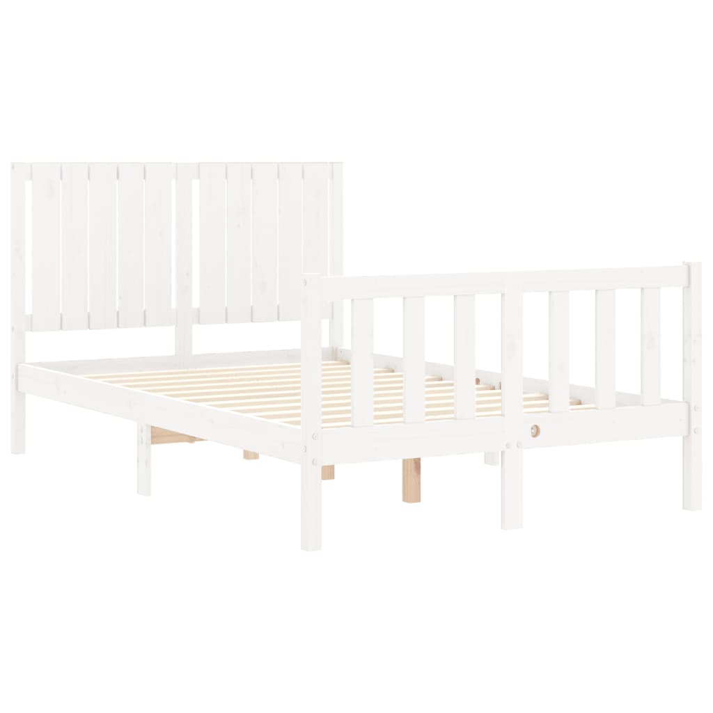 Bed Frame without Mattress White 120x200 cm Solid Wood Pine