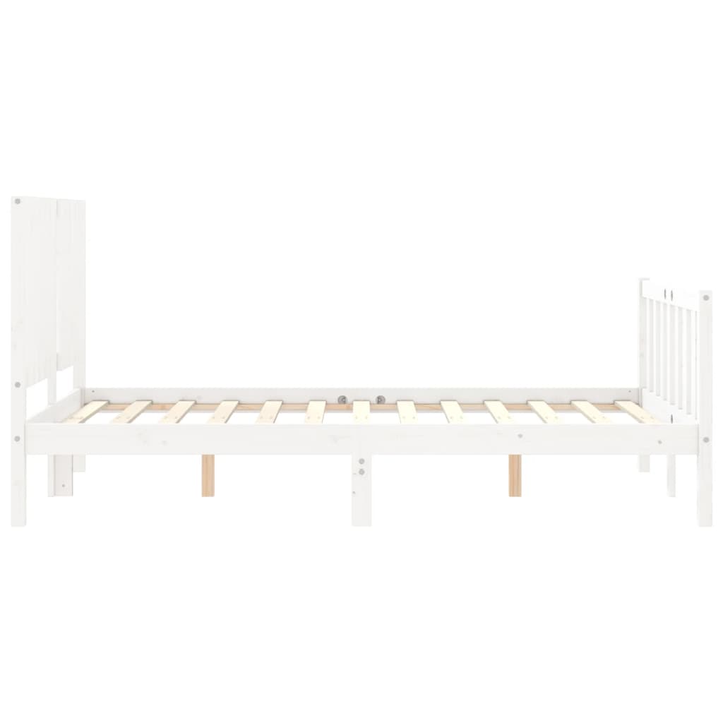 Bed Frame without Mattress White 120x200 cm Solid Wood Pine