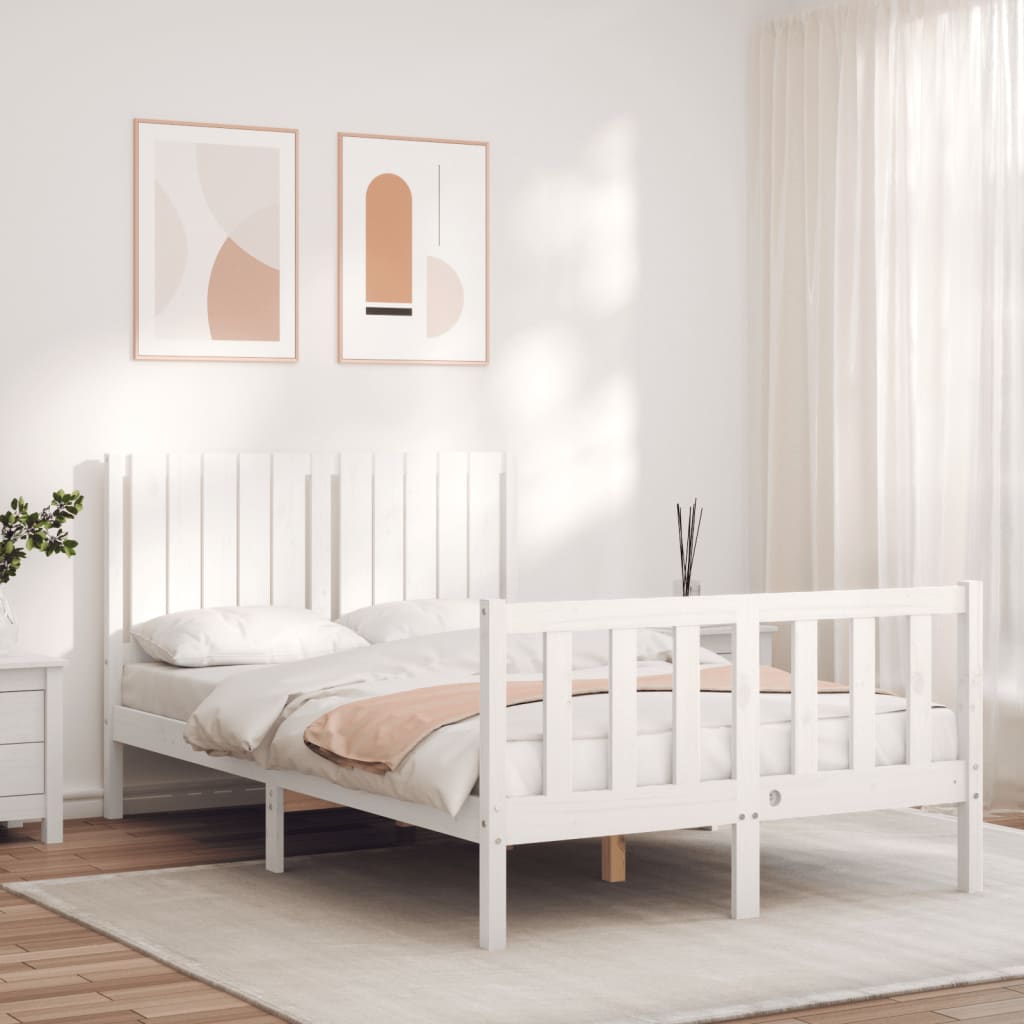 Bed Frame without Mattress White 120x200 cm Solid Wood Pine