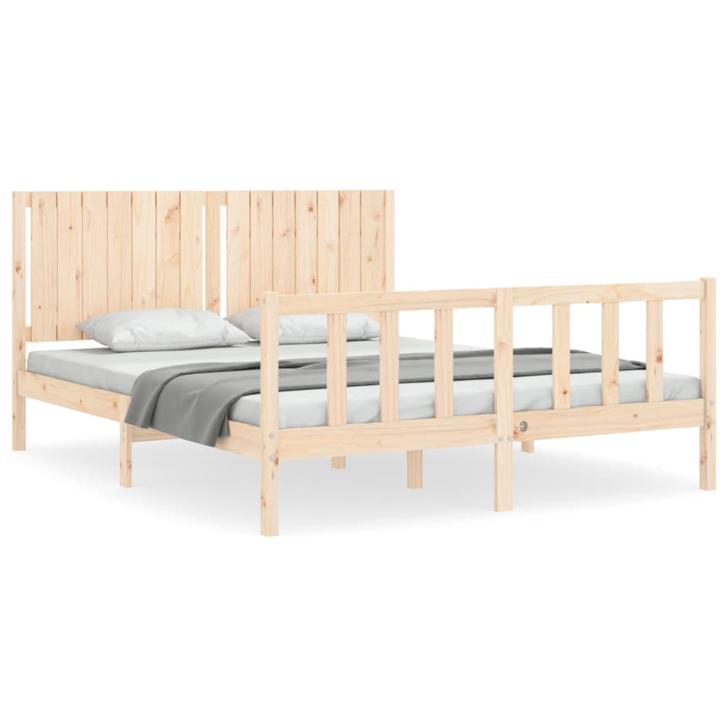 Bed Frame without Mattress 160x200 cm Solid Wood Pine