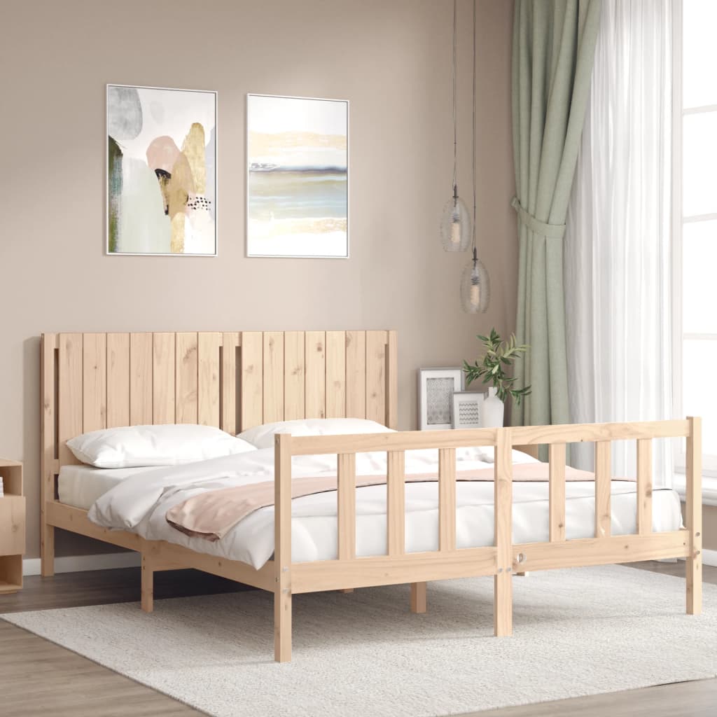 Bed Frame without Mattress 160x200 cm Solid Wood Pine