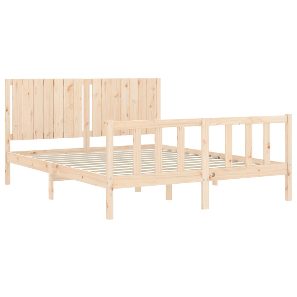 Bed Frame without Mattress 160x200 cm Solid Wood Pine