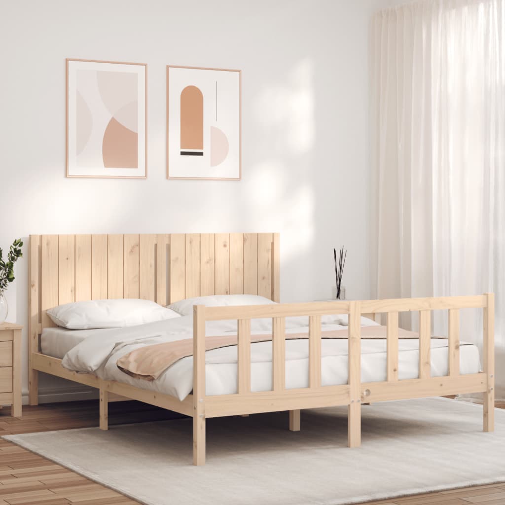 Bed Frame without Mattress 160x200 cm Solid Wood Pine