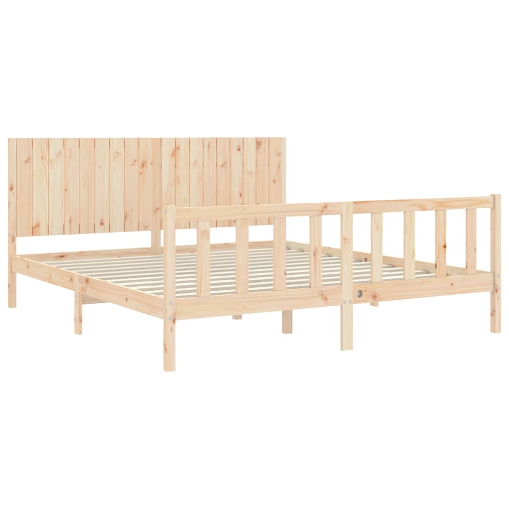 Bed Frame without Mattress Super King Size Solid Wood Pine