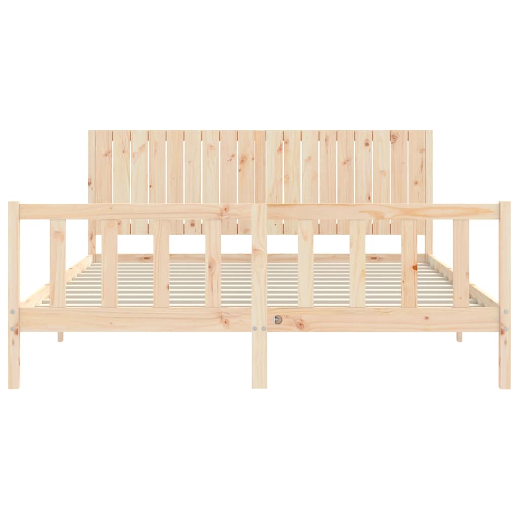 Bed Frame without Mattress Super King Size Solid Wood Pine