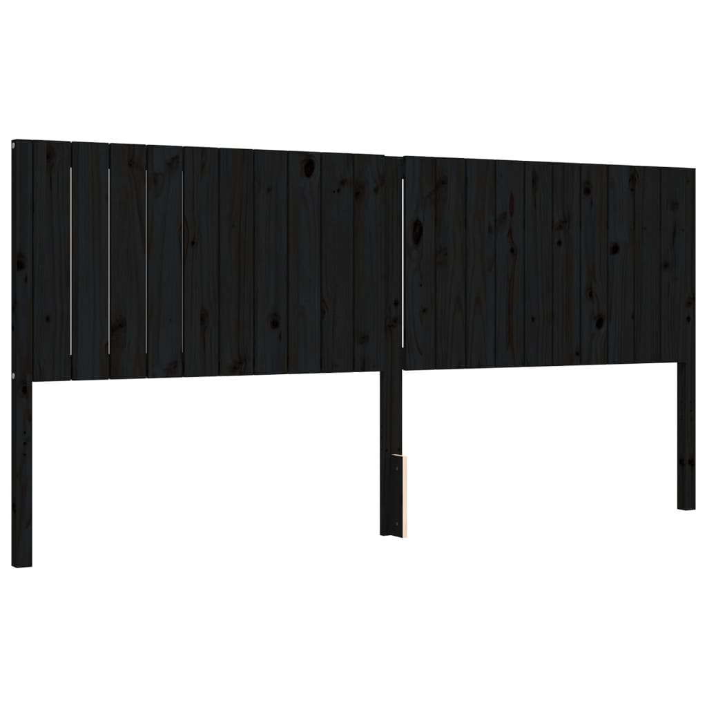 Bed Frame without Mattress Black 200x200 cm Solid Wood Pine