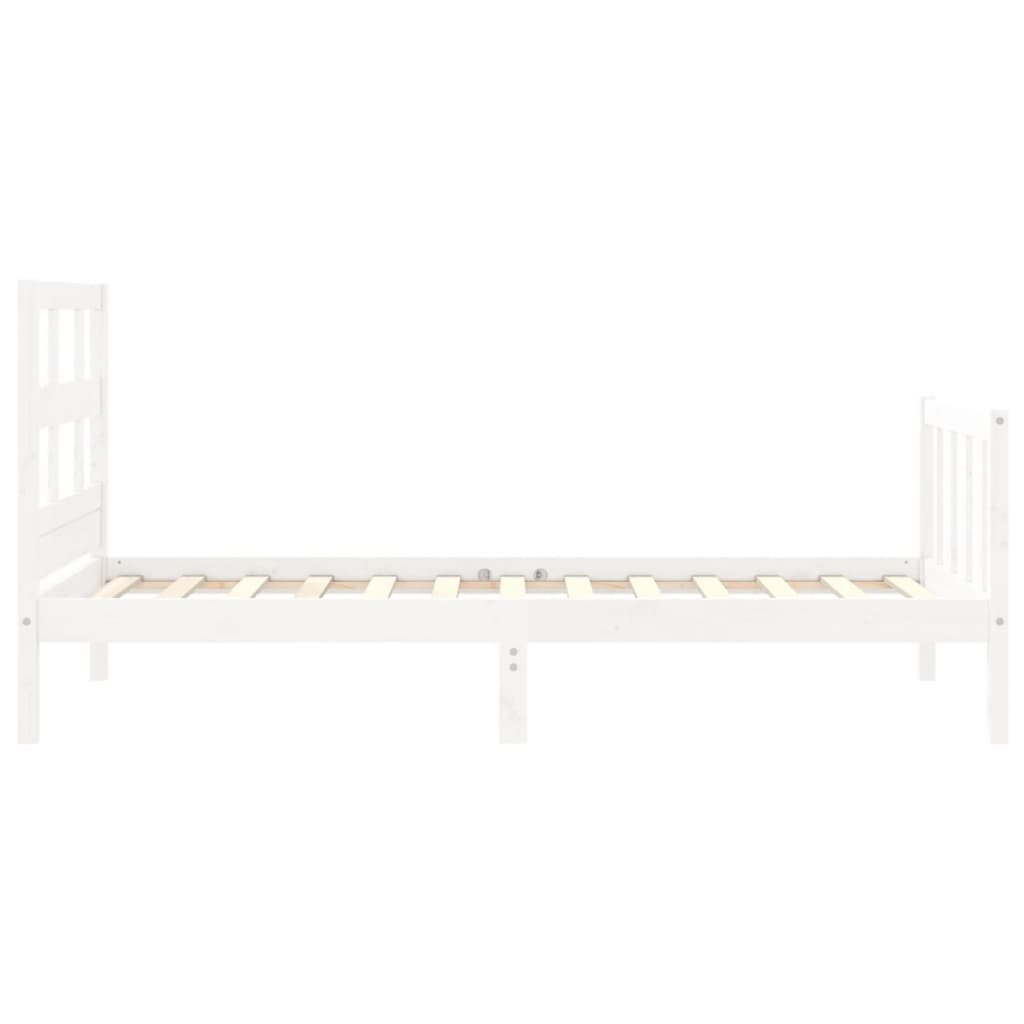 Bed Frame without Mattress White Small Single Solid Wood Pine