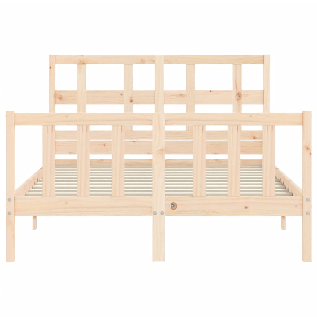 Bed Frame without Mattress Double Solid Wood Pine