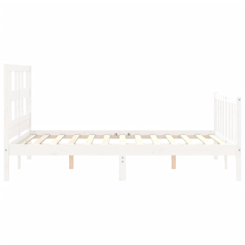 Bed Frame without Mattress White 140x190 cm Solid Wood Pine
