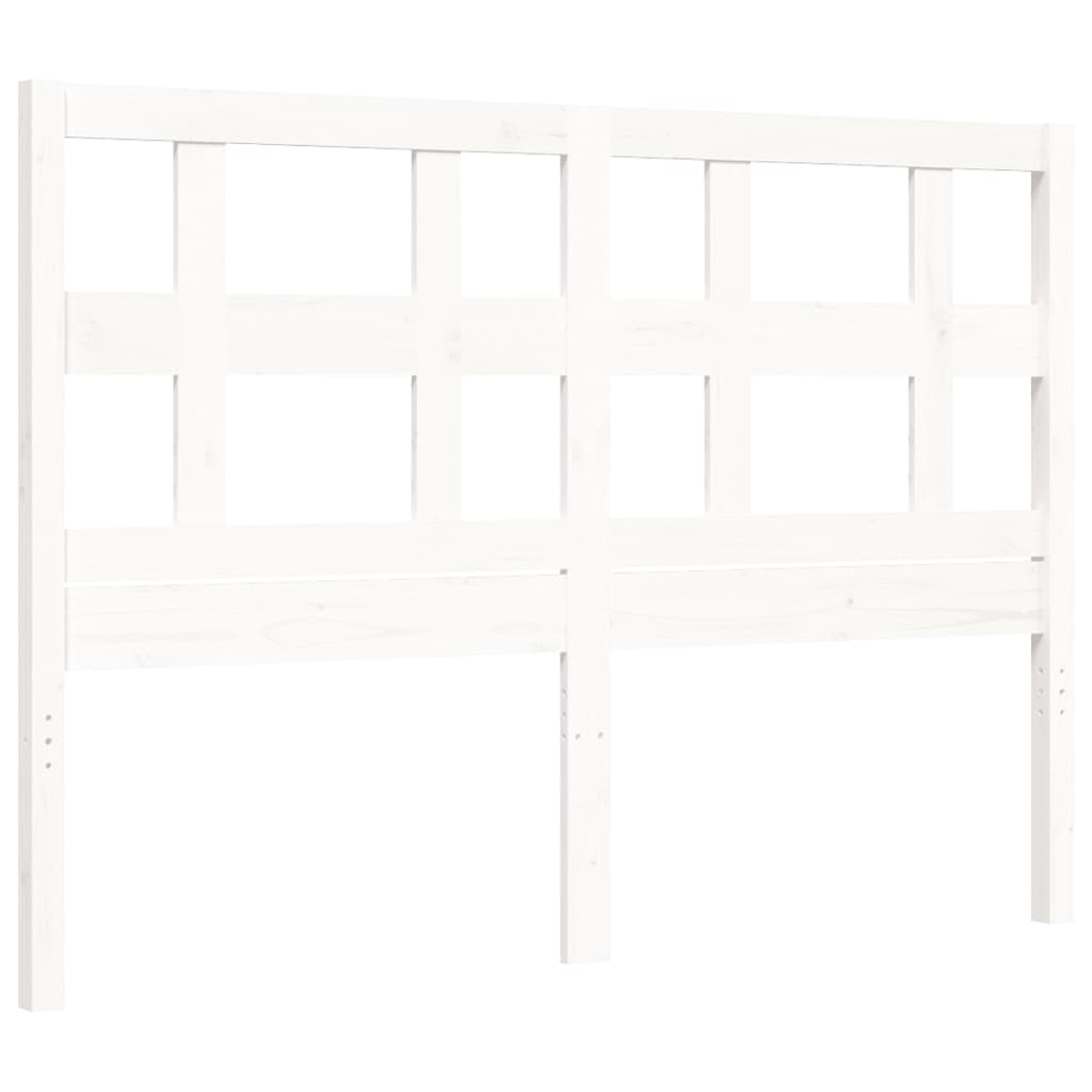 Bed Frame without Mattress White 140x190 cm Solid Wood Pine