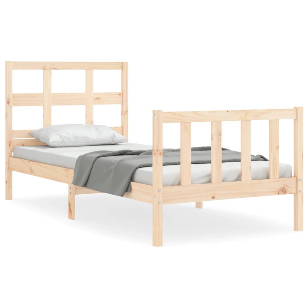 Bed Frame without Mattress 90x200 cm Solid Wood Pine