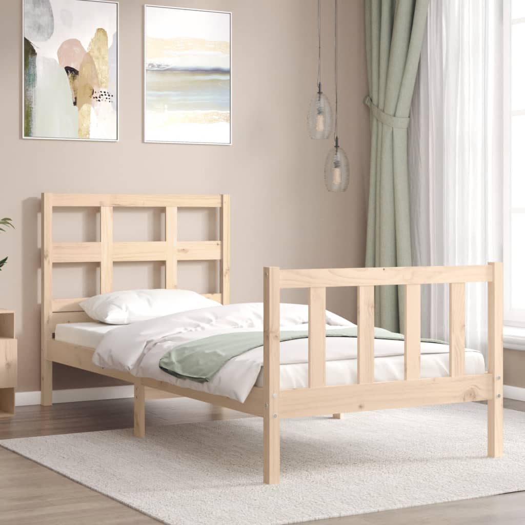 Bed Frame without Mattress 90x200 cm Solid Wood Pine