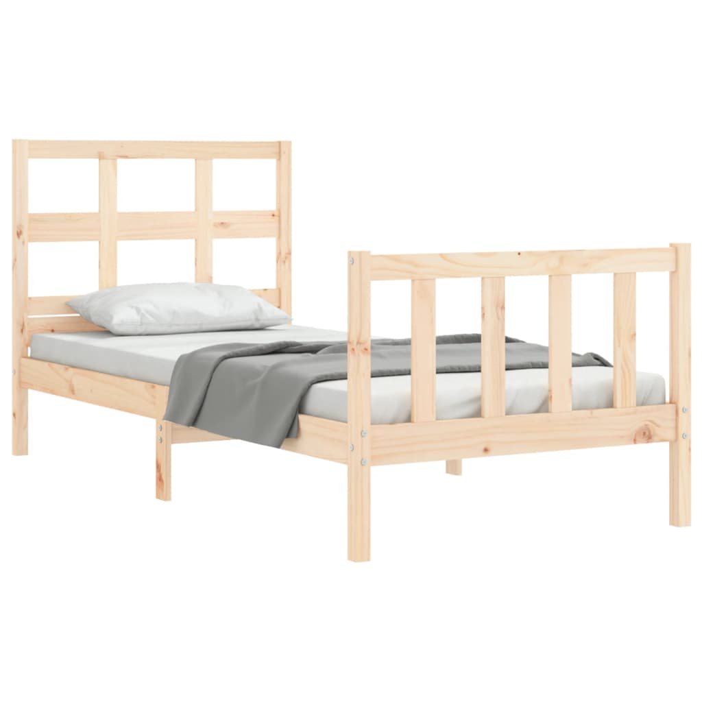 Bed Frame without Mattress 90x200 cm Solid Wood Pine
