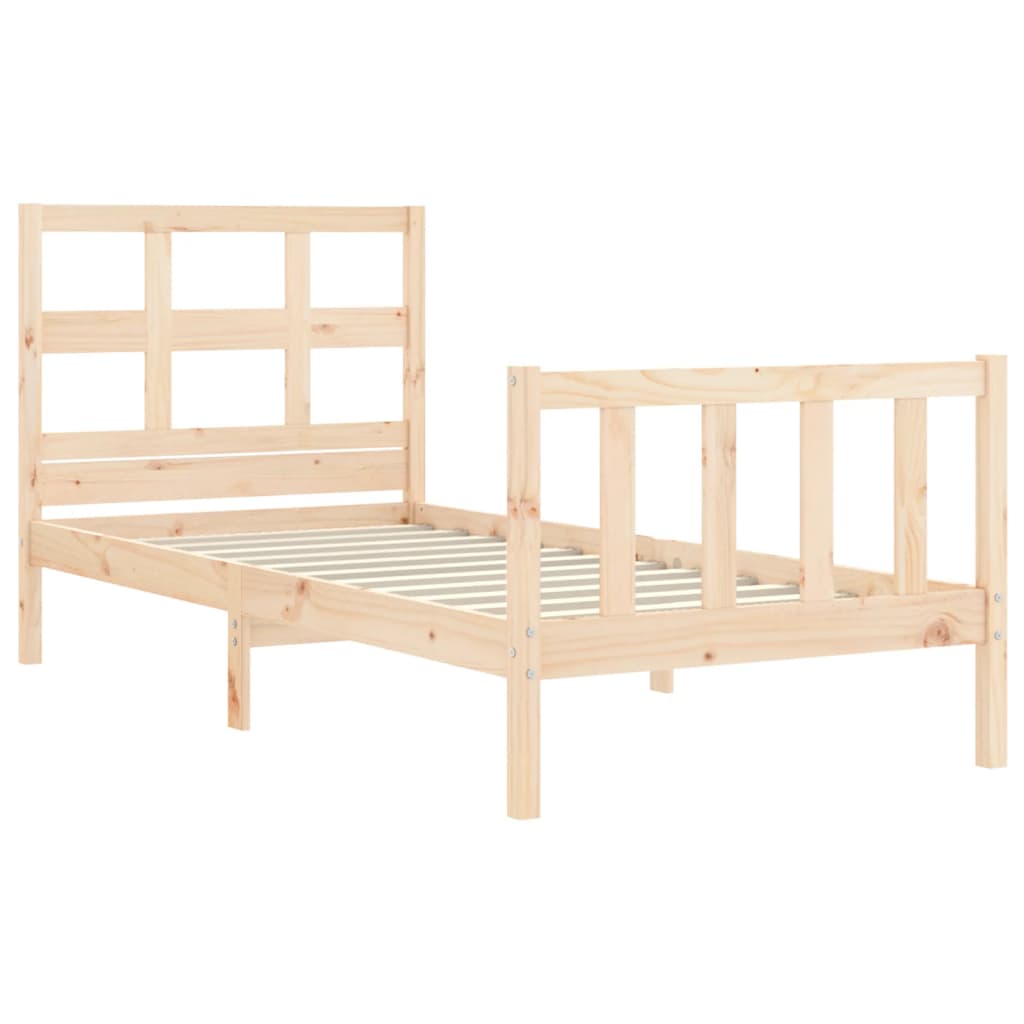 Bed Frame without Mattress 90x200 cm Solid Wood Pine