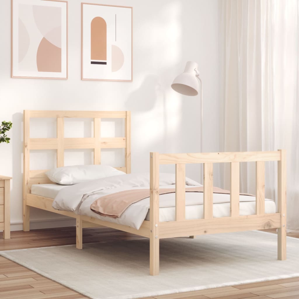 Bed Frame without Mattress 90x200 cm Solid Wood Pine