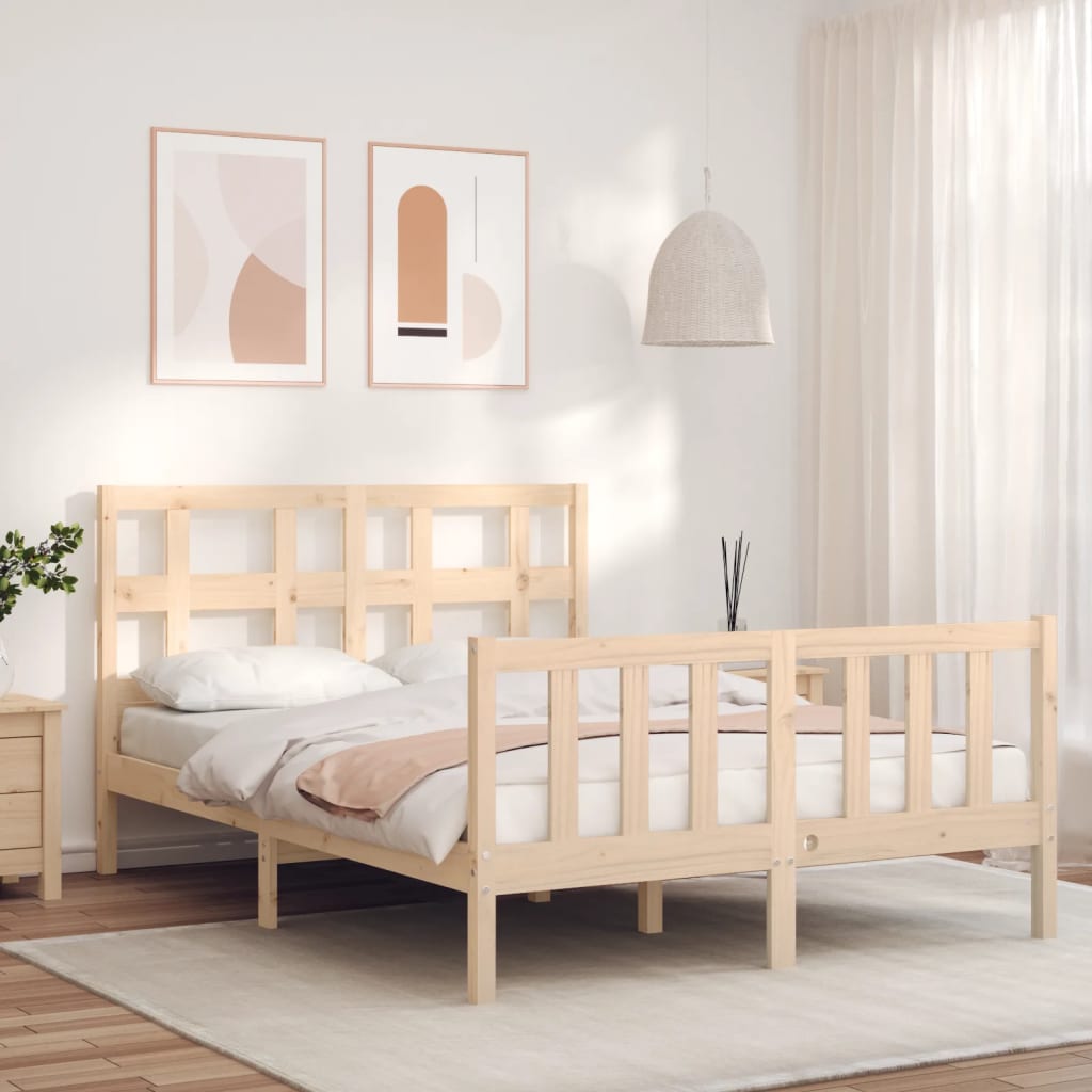 Bed Frame without Mattress 120x200 cm Solid Wood Pine