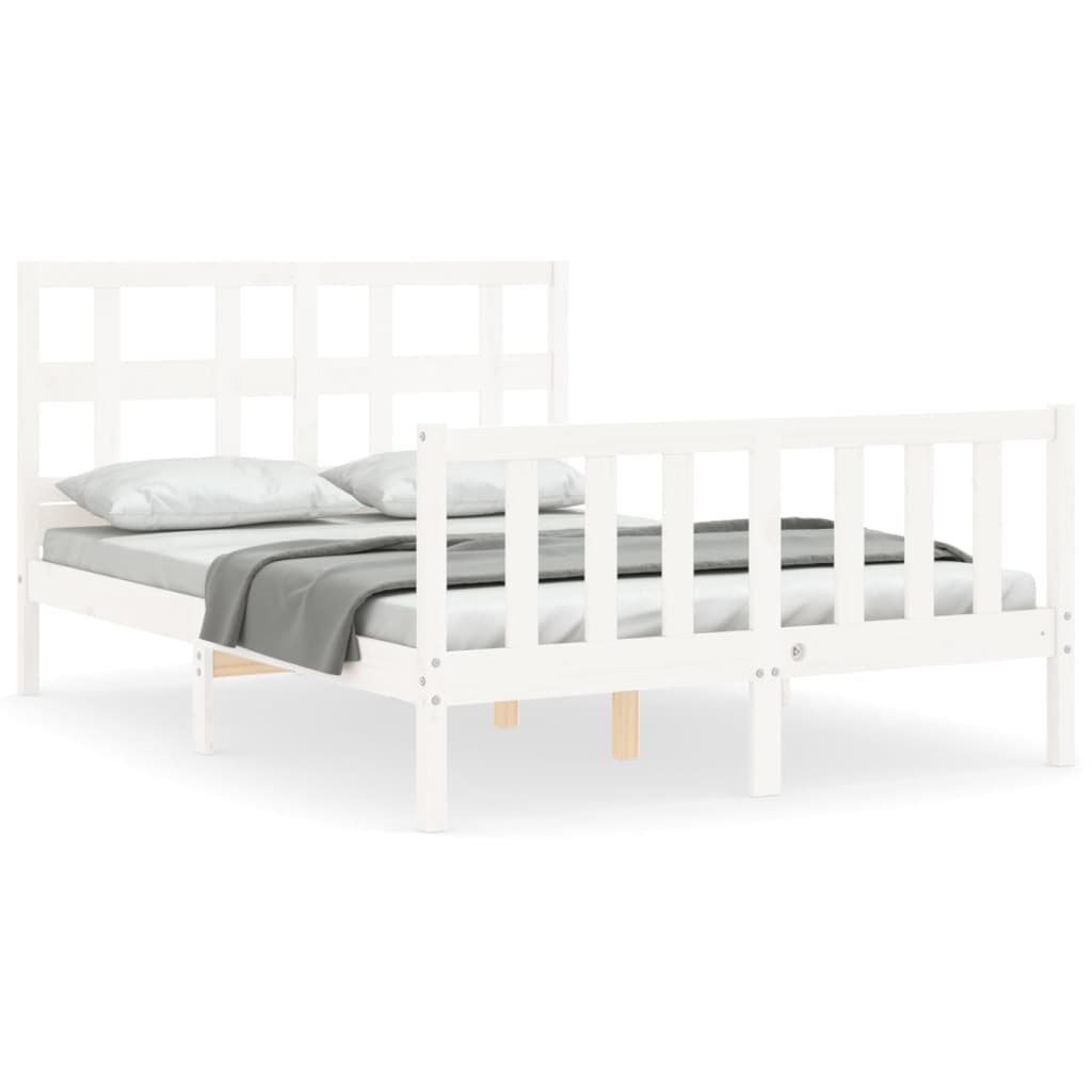 Bed Frame without Mattress White 120x200 cm Solid Wood Pine