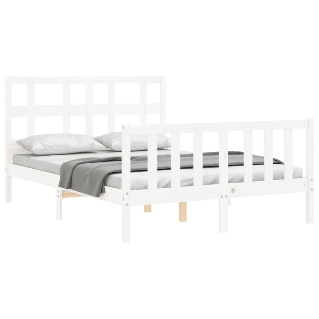 Bed Frame without Mattress White 120x200 cm Solid Wood Pine