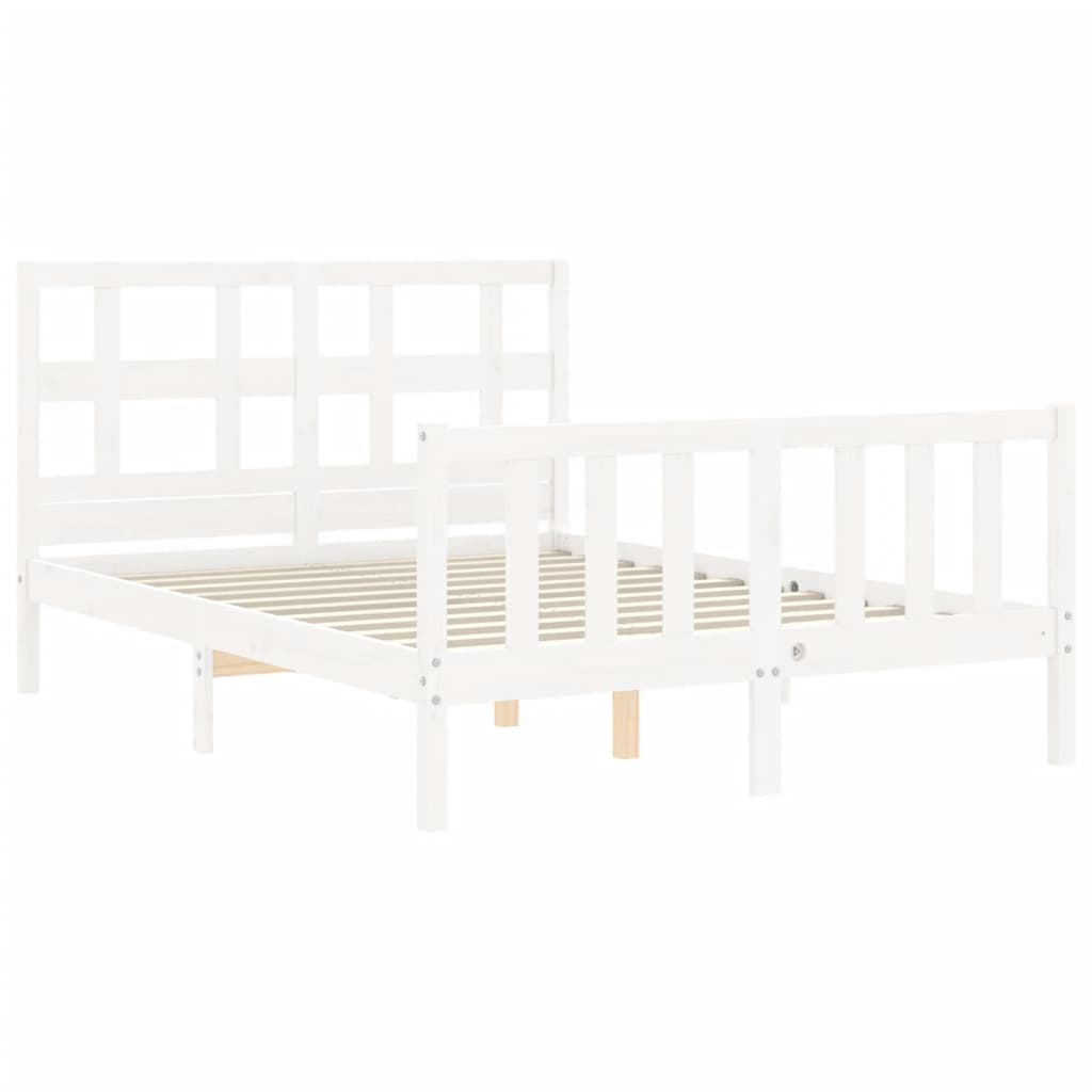 Bed Frame without Mattress White 120x200 cm Solid Wood Pine