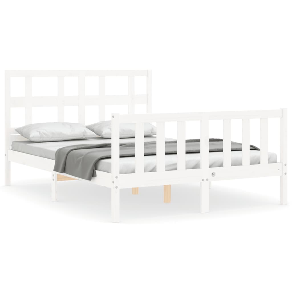Bed Frame without Mattress White 140x200 cm Solid Wood Pine