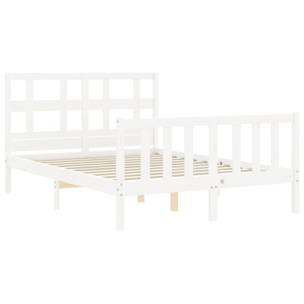 Bed Frame without Mattress White 140x200 cm Solid Wood Pine