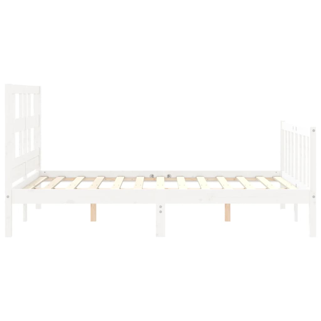 Bed Frame without Mattress White 140x200 cm Solid Wood Pine