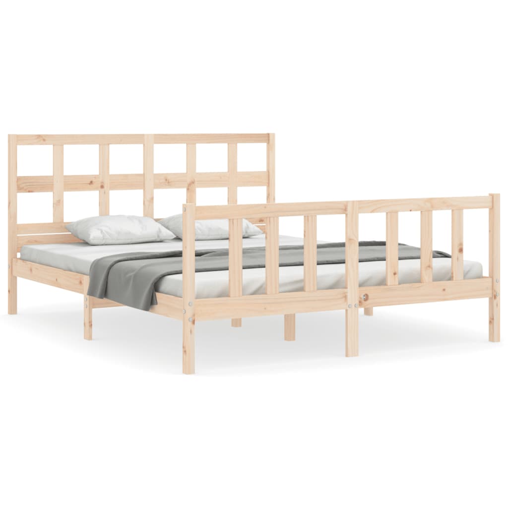 Bed Frame without Mattress 160x200 cm Solid Wood Pine