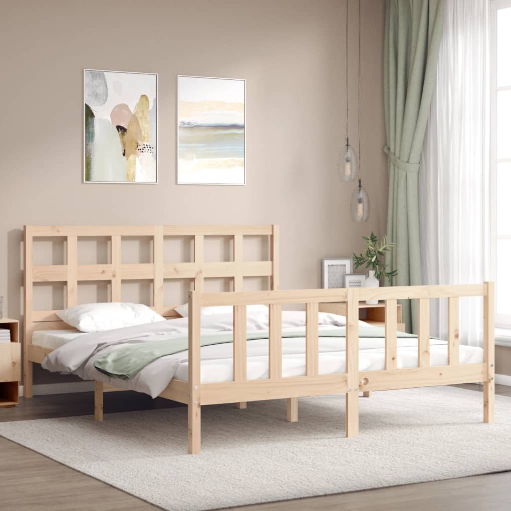Bed Frame without Mattress 160x200 cm Solid Wood Pine