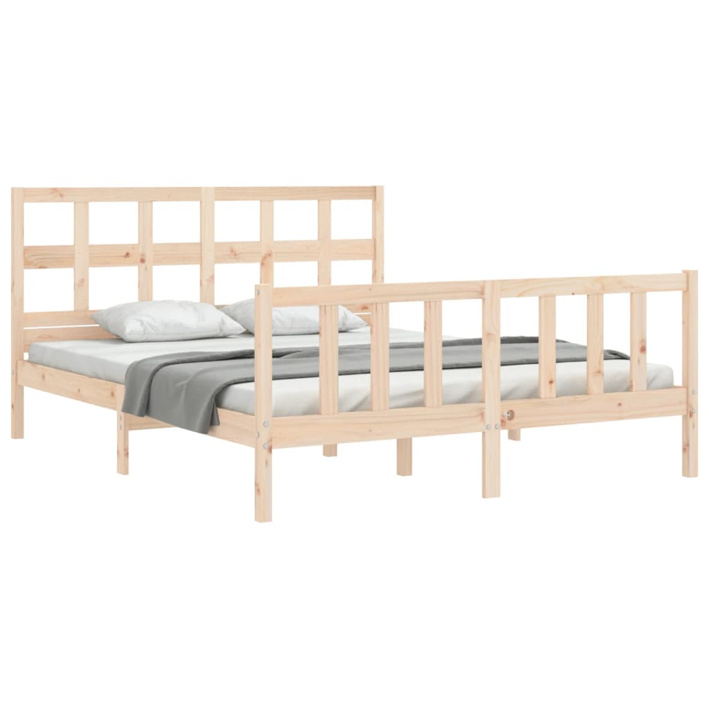 Bed Frame without Mattress 160x200 cm Solid Wood Pine