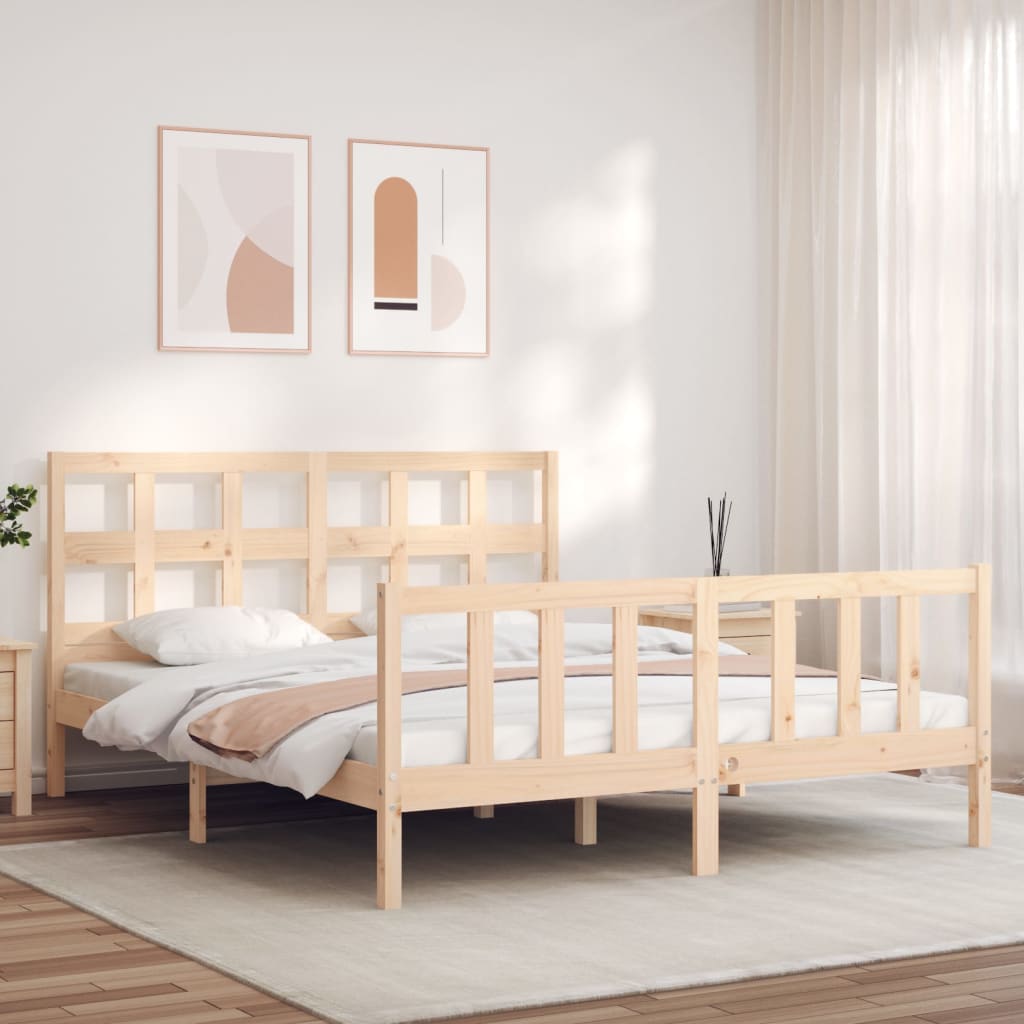 Bed Frame without Mattress 160x200 cm Solid Wood Pine