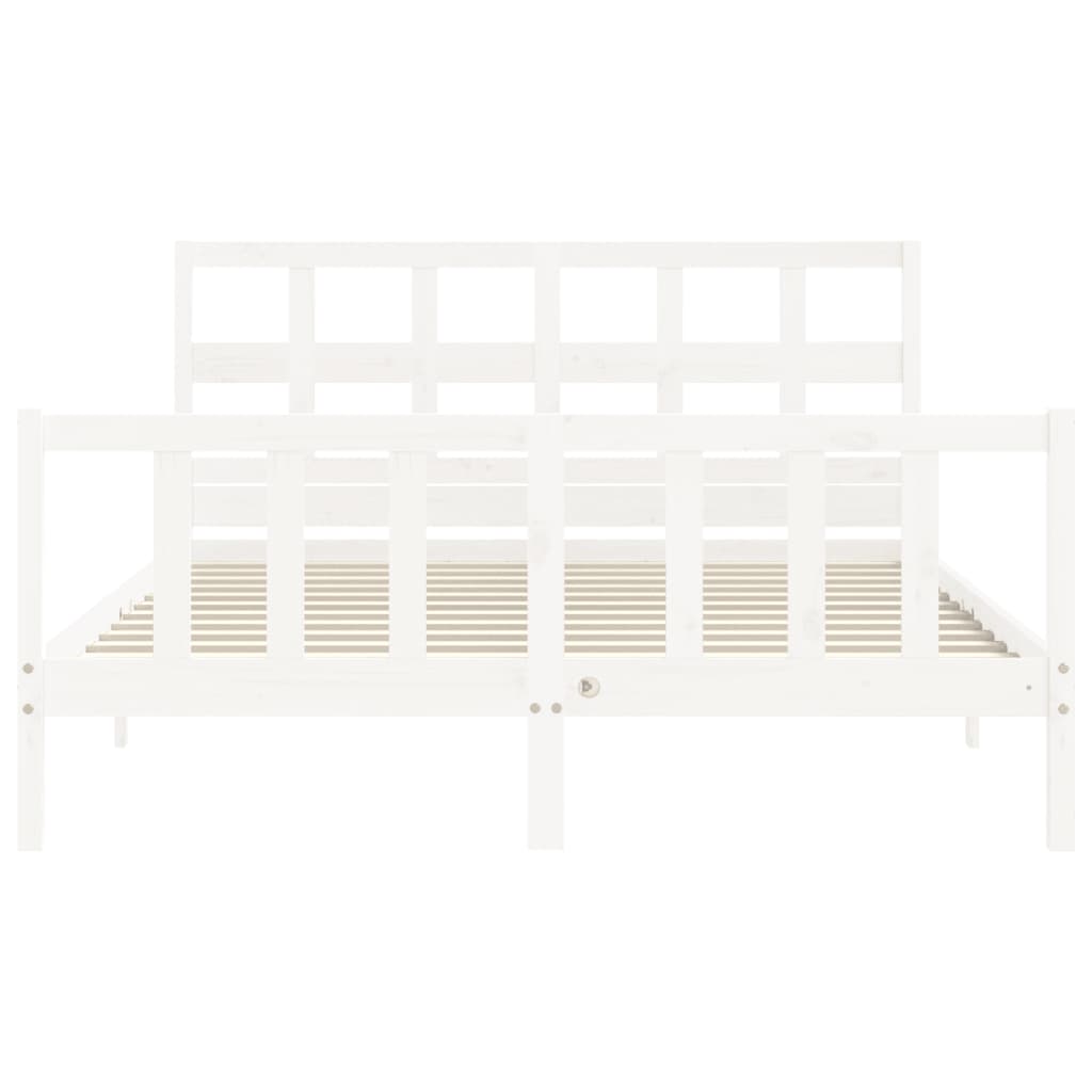 Bed Frame without Mattress White 160x200 cm Solid Wood Pine