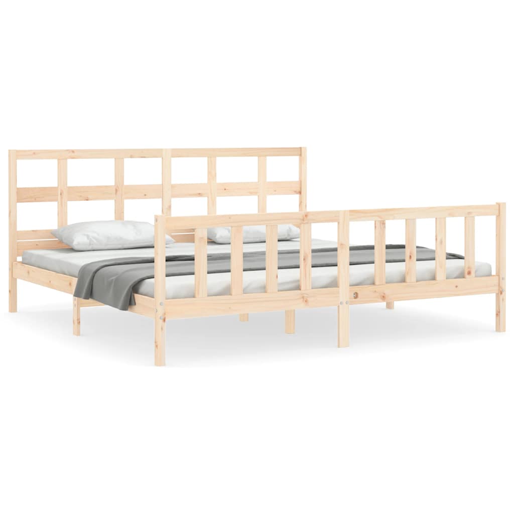 Bed Frame without Mattress 200x200 cm Solid Wood Pine