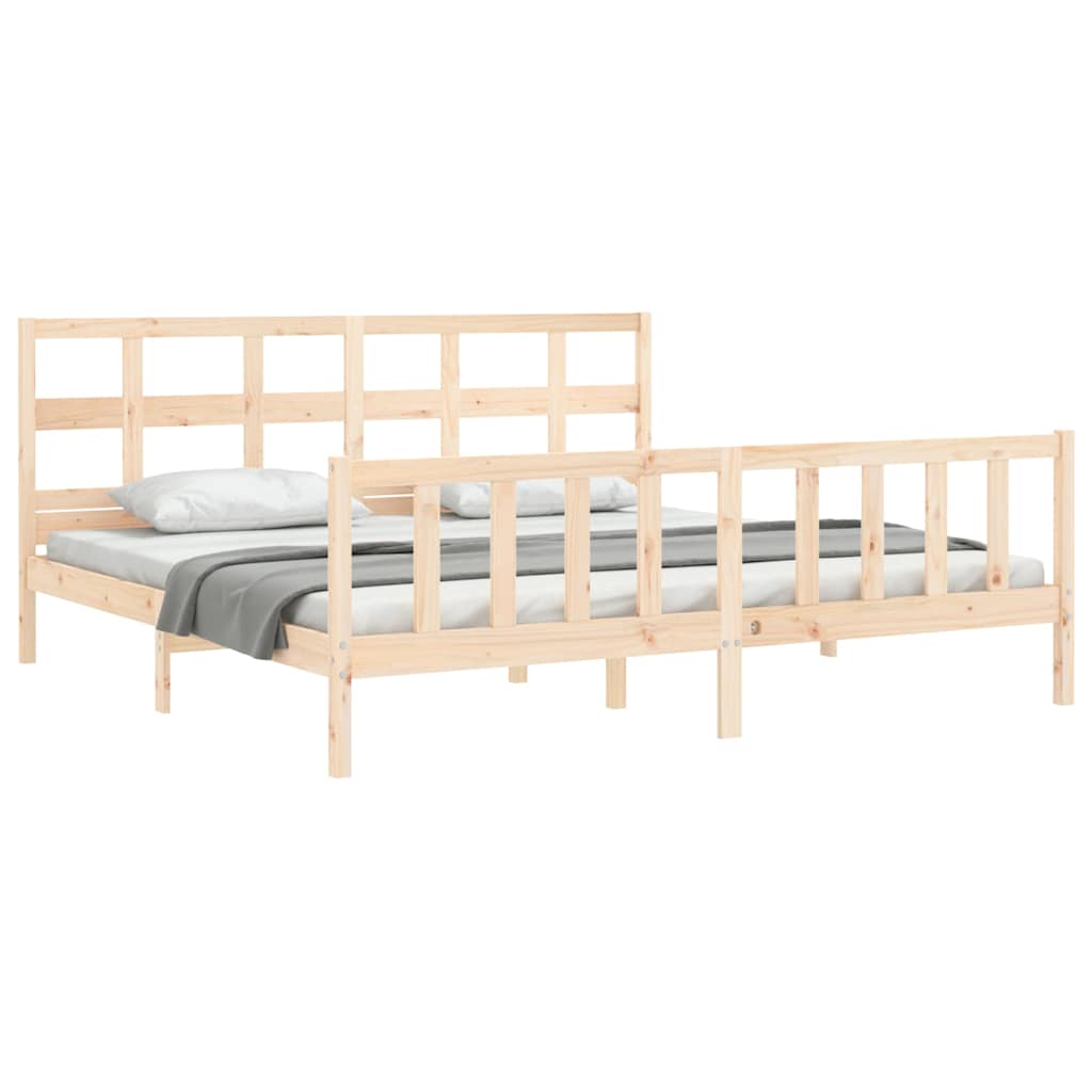 Bed Frame without Mattress 200x200 cm Solid Wood Pine