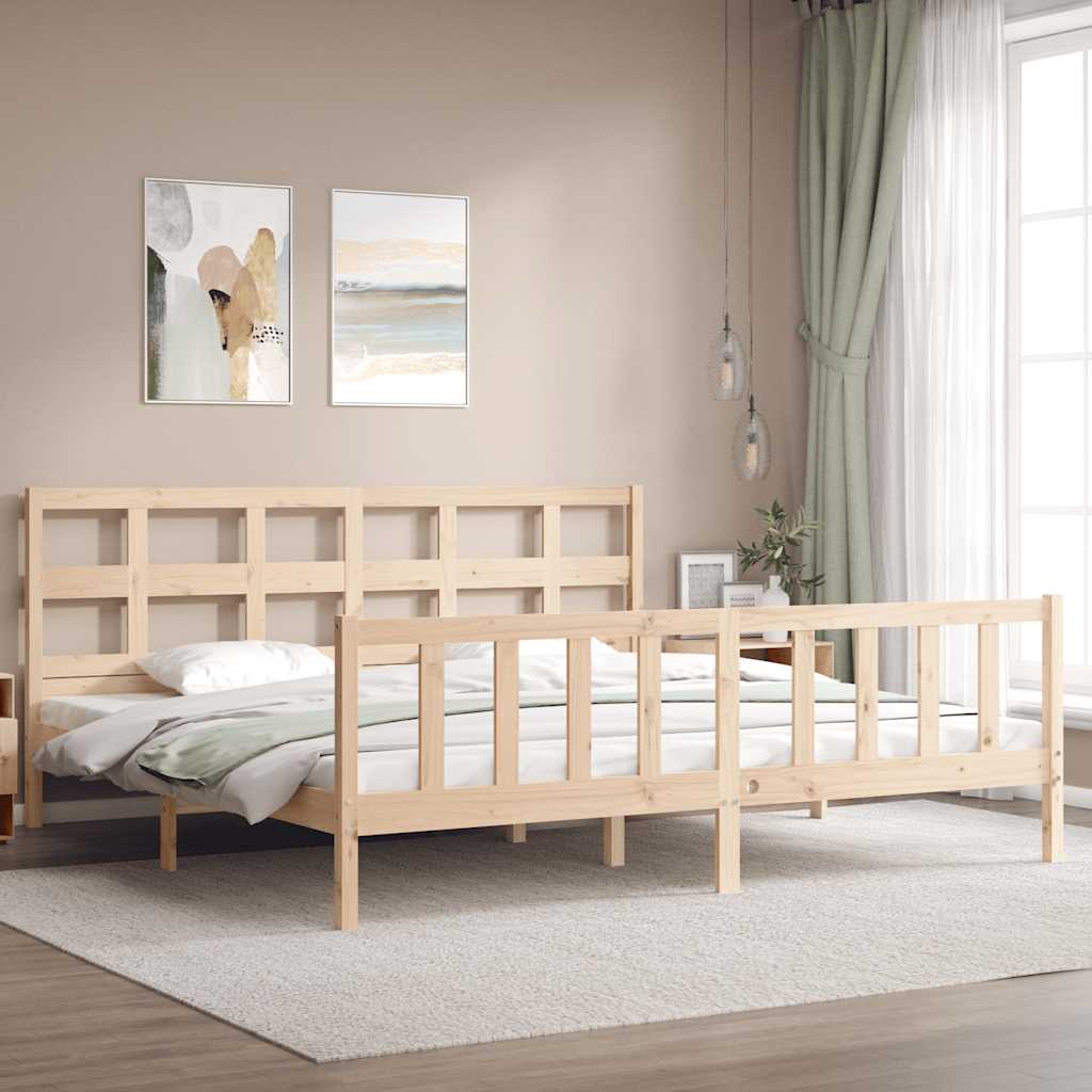 Bed Frame without Mattress 200x200 cm Solid Wood Pine