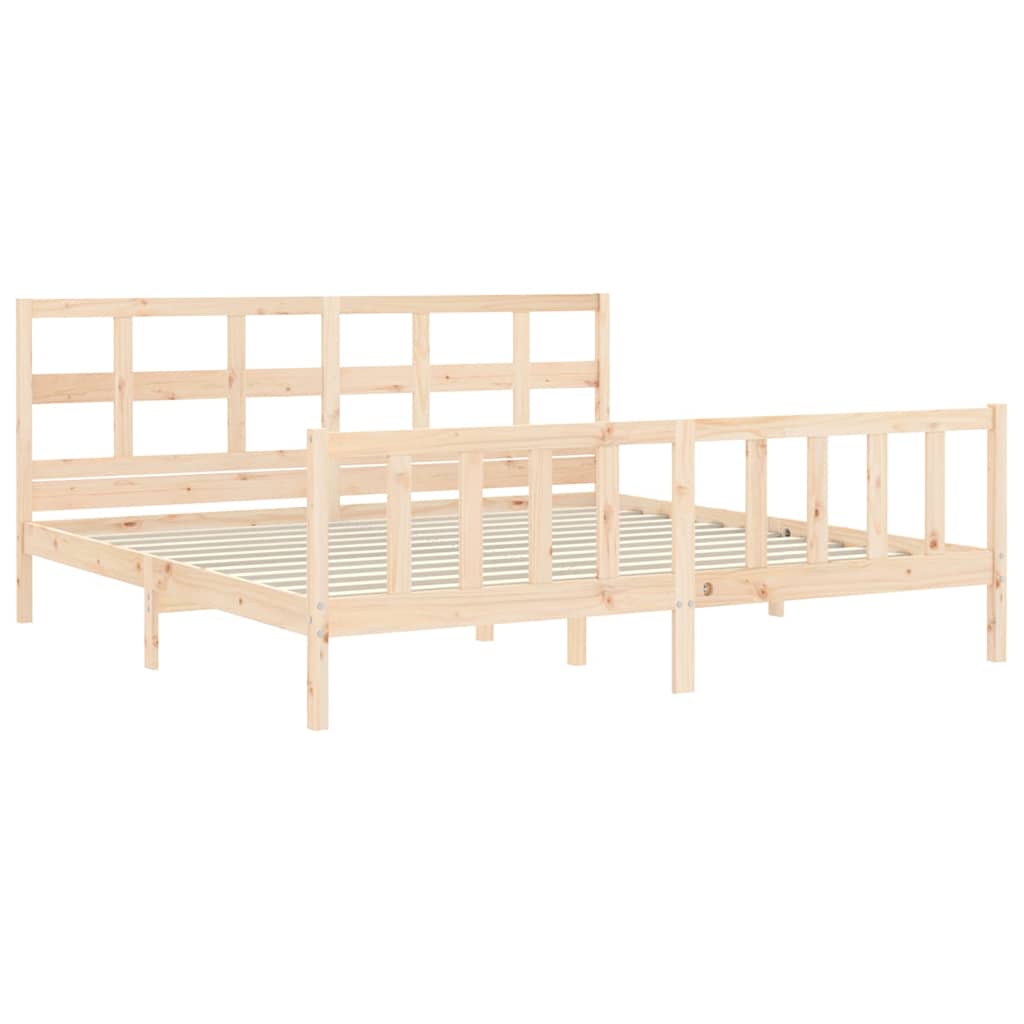 Bed Frame without Mattress 200x200 cm Solid Wood Pine