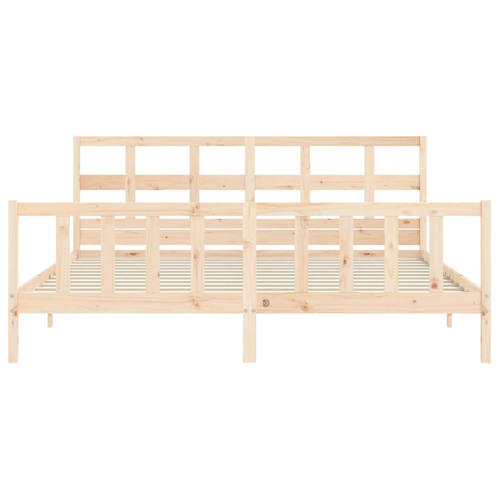 Bed Frame without Mattress 200x200 cm Solid Wood Pine