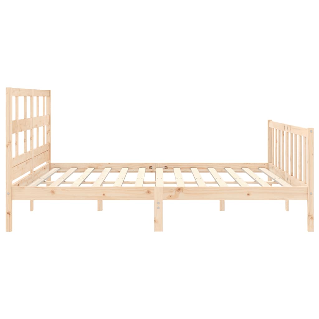 Bed Frame without Mattress 200x200 cm Solid Wood Pine