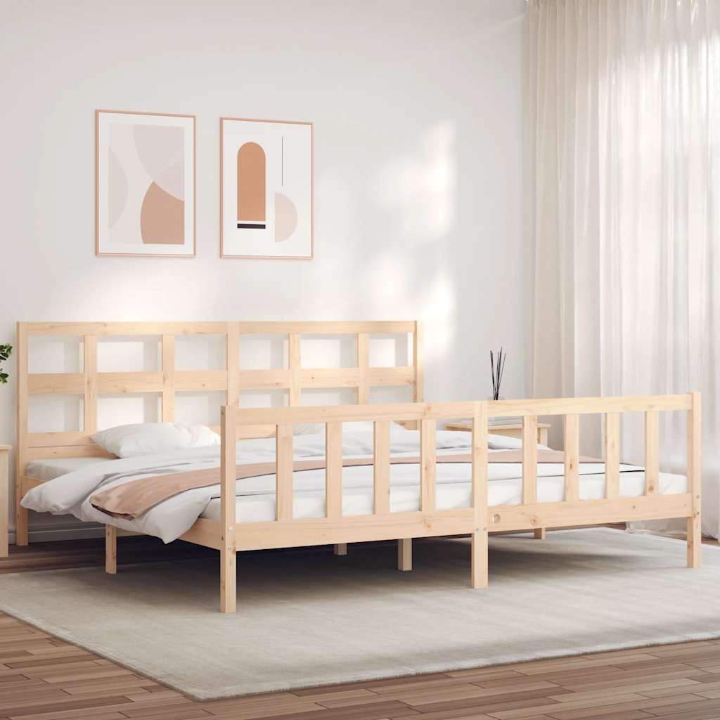 Bed Frame without Mattress 200x200 cm Solid Wood Pine