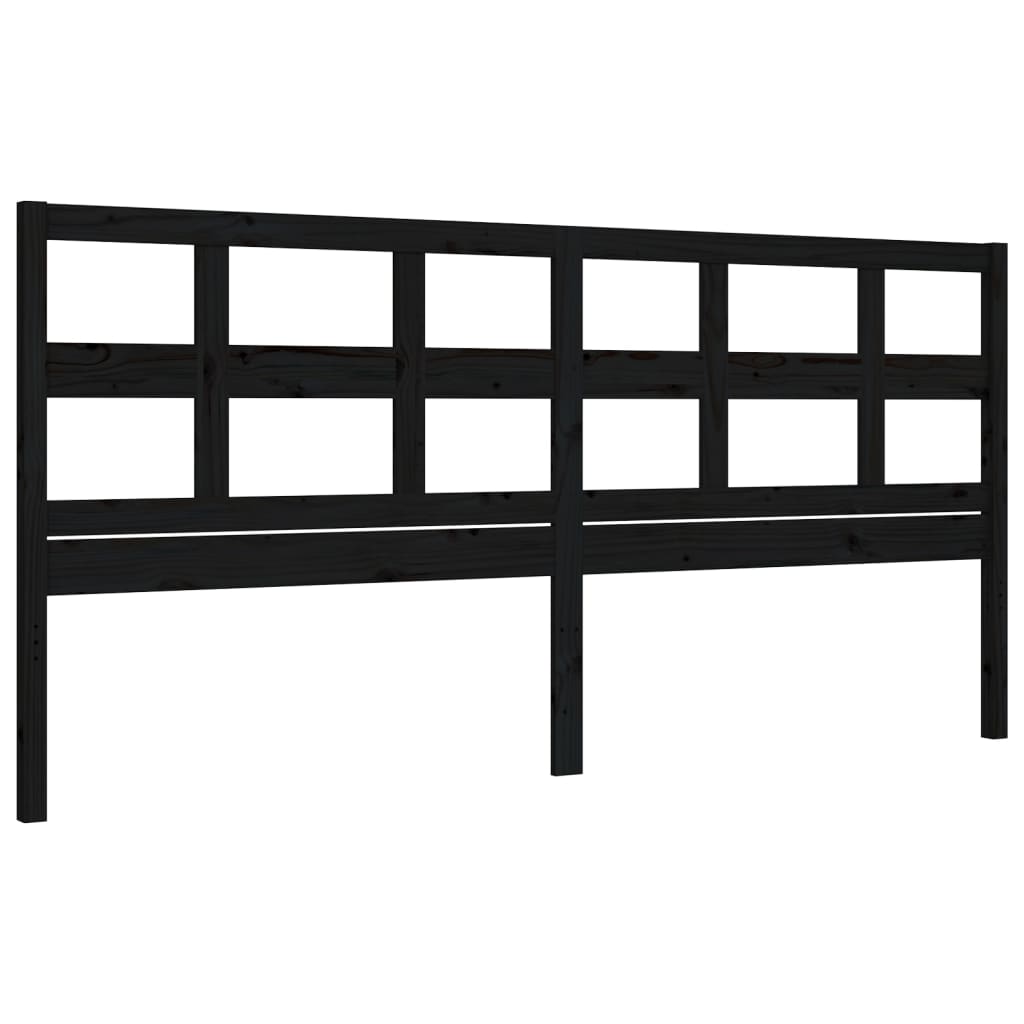 Bed Frame without Mattress Black 200x200 cm Solid Wood Pine