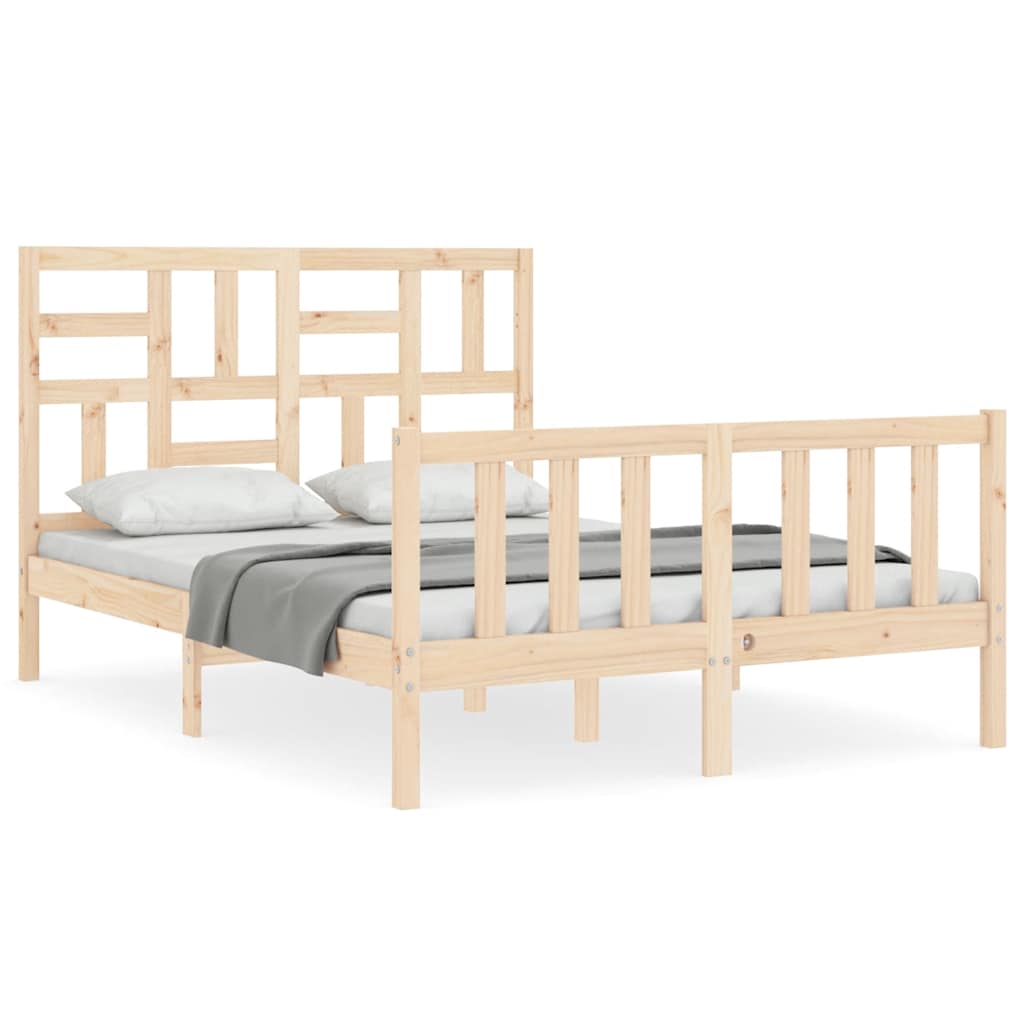 Bed Frame without Mattress 140x190 cm Solid Wood Pine