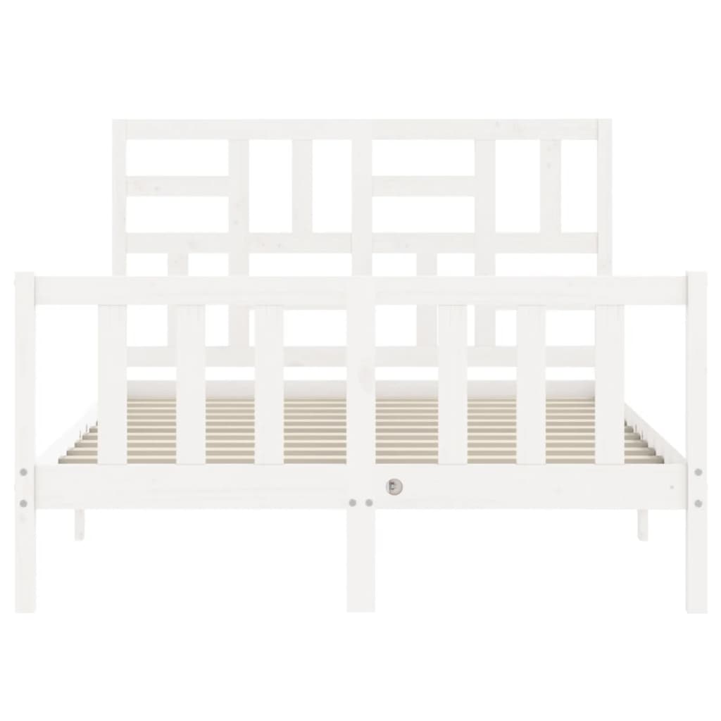 Bed Frame without Mattress White 140x190 cm Solid Wood Pine